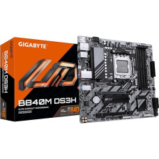 GIGABYTE B840M DS3H Motherboard - AMD Ryzen 9000 CPUs, 8+2+2 Phase VRM, up to 8200MHz DDR5, 2xPCIe 4.0 M.2, 2.5GbE LAN, USB 3.2 Gen 1
