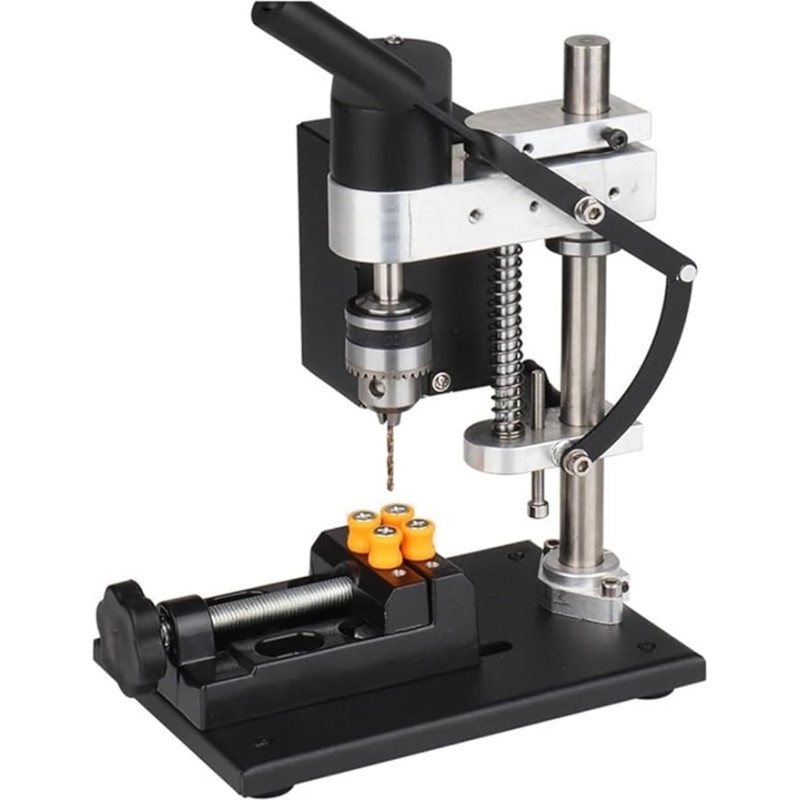 Tischbohrmaschine, Mini-Elektro-Tischbohrmaschine, Ständer-Set, 8000 U/min, 7 Gänge, Variable Geschwindigkeit, Tischbohrmaschine, Präzises Bohren, DIY-Bohren, Standbohrmaschine(Luxury Version)