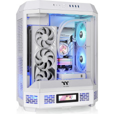 Thermaltake Tower 600 Snow Mid-Tower ATX korpusas, 3 grūdinto stiklo plokštės, paslėpta jungtis, pasukami PCI-e lizdai, CA-1Z1-00M6WN-00