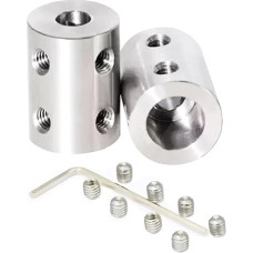 Starre Kupplung, 4 mm bis 6,35 mm Bohrung, L22 x D14, Schraubwellenkupplung, Motorverbinder, Edelstahl, für 3D-Drucker, Motorzubehör, RC-Boot, Auto, Flugzeug, 2 Stück