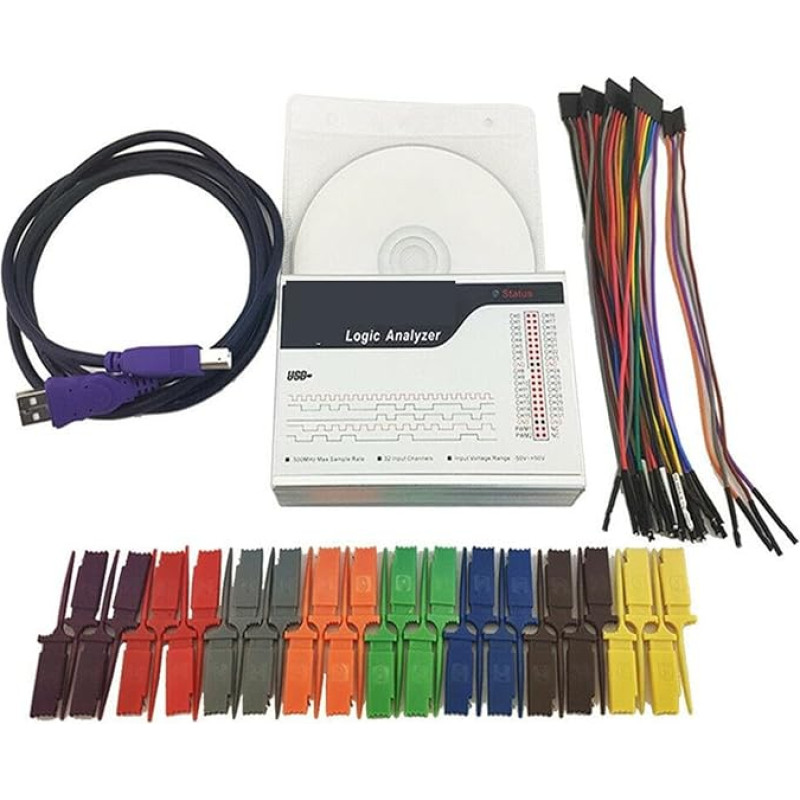 Osciloskopai USB loginis analizatorius La5032 500 m HZ maksimalus mėginių ėmimo dažnis 32 kanalai 10b mėginių derinimo įrankis