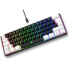 Snpurdiri 60% laidinė žaidimų klaviatūra, maža nešiojama kompaktiška RGB klaviatūra kompiuteriui, 