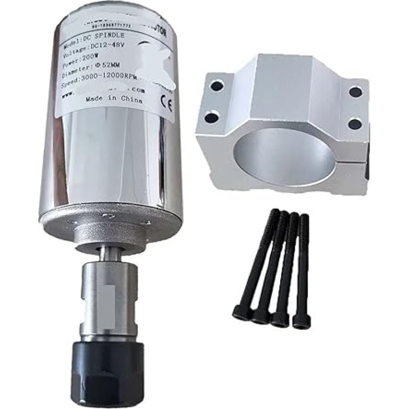 200w Spindelmotor Luftkühlung 0,2 KW Spindel DC variklis CNC ER16-8MM (ER16 8MM laikiklis)