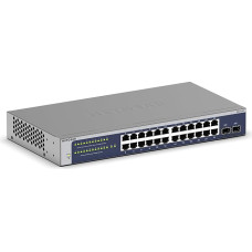 NETGEAR 24-Port Gigabit Ethernet Smart Switch (GS724T) Managed, Optional with Insight Cloud Management for 1 Year, with 2 1G SFP, Desktop & Rack Mount and Limited Lifetime Warranty