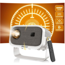 Projector 360° Rotatable & 3S E-Focus: 25000LM 1080P HD Mini Projector WiFi 6 and Bluetooth 5.2 Projector ±45° Keystone 70% Zoom Jimveo Projector 4K Supports Home Cinema Compatible with Mobile Phone