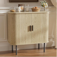 FiveWillowise virtuvės spintelė, spintelė su 2 stumdomomis durimis, spintelė, spintelė, bufeto spintelė, kavos baro spintelė virtuvėje, valgomajame, svetainėje, 80 x 40 x 81,5 cm, natūrali mediena