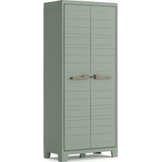Keter Planet Outdoor Kunststoffschrank / Besenschrank, Utility, jadegrün, 80 x 44 x 182 cm, inklusiv Einlegeböden, für drinnen und draußen geeignet, UV- und wasserbeständig (IPX3)