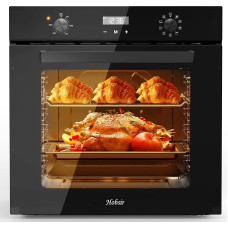 Hobsir Hob Built-in Oven 60 cm - 60 L Large Capacity Oven with 9 Functions, 250°C Convection, 120 Minute Timer - Perfect for Large Families & Hobby Bakers, Ideal for Baking, Grilling & More