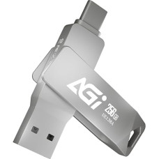AGI UE138A 256GB USB Flash Drive, Dual Ports with USB Type-C and Type-A Reversible, USB 3.2 Memory, Pendrive Data Storage with Data Transfer Speed up to 120MB/s