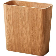 Sewroro Rectangular Narrow Bin Bamboo Waste Basket Open Top Without Lid Narrow Wooden Waste Bin Small Rubbish Bins for Bathroom Bedroom Kitchen Craft Room Office RVs