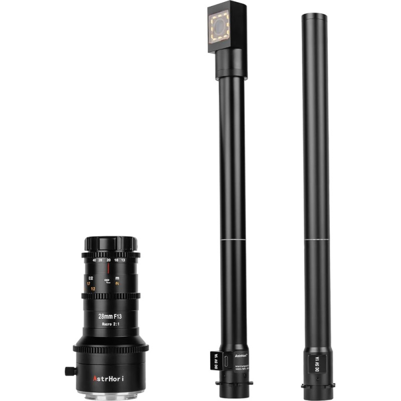 AstrHori 28 mm F13 atnaujintas tiesioginio vaizdo ir 90° periplėšimo objektyvas 2X makroobjektyvas su 360° pasukamu pagrindu, skirtas 