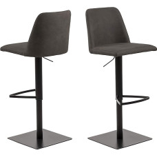 AC Design Furniture Nina Bar Stool W 51 x D 43 x H 107.5 cm Anthracite/Black PU 1 Piece