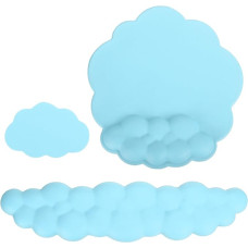 PATIKIL Cloud Keyboard Wrist Rest Set Memory Foam Wrist Pad Support Ergonominis žaidimų pelės kilimėlis su padėklu, skirtas namų biurui, kompiuteriui, nešiojamam kompiuteriui, darbui, mėlynas