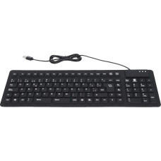 CCYLEZ Computer Keyboards, Wired USB Keyboard, Portable Spanish Keyboards, Foldable Keyboards with 105 Keys, Plug and Play, Quiet and Silicone Design for PC and Laptop