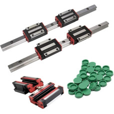 Linearschienenführung CNC-Vierkantführung Linearschiene HGR15 / HGR20 2 STÜCKE +4 STÜCKE HGH15CA / HGW15CC / HGH20CA / HGW20CC Schlittenschlitten für CNC SENMIAO-TH (Farbe: 2 Schienen 4 HGW20CC,