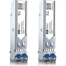 H!Fiber.com 1000Base-LX SFP Transceiver 10KM 2 Pack - Mini GBIC Gigabit SFP modulis, dviguba LC jungtis, suderinamas su 