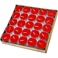 Pack of 50 Tea Lights Candles Small Size 2 Hours Burn Time Romantic Confirmation Artefact for Wedding Lovers Red