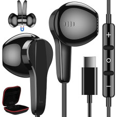 USB C Headphones for Samsung Galaxy A54 A34 S24 S23 Ultra S22 S20 FE A53 A33 iPhone 16 15 Pro Max Pixel 9 8 Pro 7 6, Magnetic USB C Headset with Microphone In-Ear Headphones with Cable Earphones for