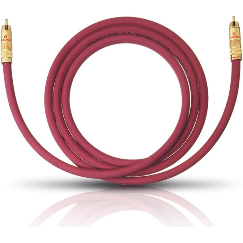 Oehlbach 20547 NF 214 Subwoofer Cable 7 m Bordeaux Red