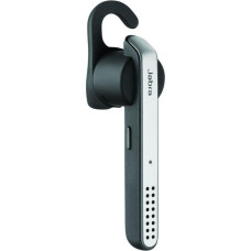 Jabra Q711351 Stealth UC MS Bluetooth-Mono-Headset für PC/Handy, Noise-Cancellation, dt. Sprachsteuerung, Multimedia/Musik/GPS-Streaming, Skype for Business-zertifiziert, anthrazit/silber, schwarz/silver/rot