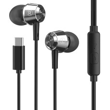 HAPPYAUDIO USB C Headphones In-Ear Headphones Cable HiFi Stereo Earphones with Microphone - Compatible with Most Type C Equipped Devices on the Market