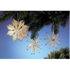 Riffelmacher 75372 Straw Stars Set, 10 Pieces, Size 11 cm each, Christmas Tree Decorations for Christmas and Advent