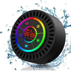 Portable Bluetooth Shower Speaker, Shower Speaker with Suction Cup, Bluetooth 5.3 Speaker, IPX7 Waterproof, Music Box LED Display, Hands-Free Function, FM Radio for Bathroom, Outdoor