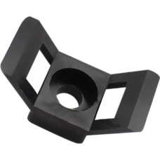 FEEIMOL Pack of 100 Cable Tie Holder Set Nylon Cable Holder Screw Mounting Cable Tie Holder Saddle Mount Wire Holder for Cable Management Home Office Black