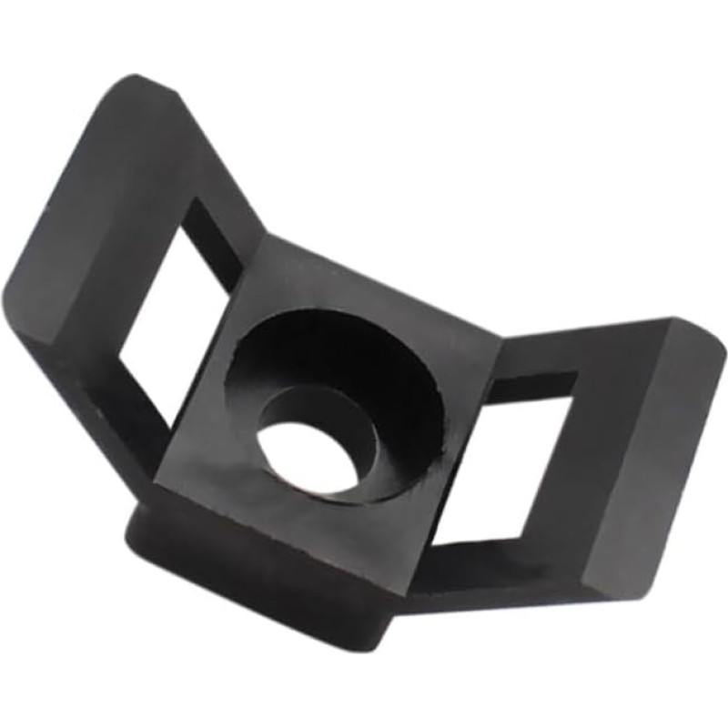 FEEIMOL Pack of 100 Cable Tie Holder Set Nylon Cable Holder Screw Mounting Cable Tie Holder Saddle Mount Wire Holder for Cable Management Home Office Black