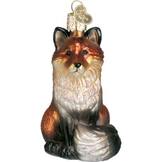 Old World 12099 Weihnachtsschmuck: Wildtiere Tiere Glas geblasene Ornamente für Weihnachtsbaum, Fuchs