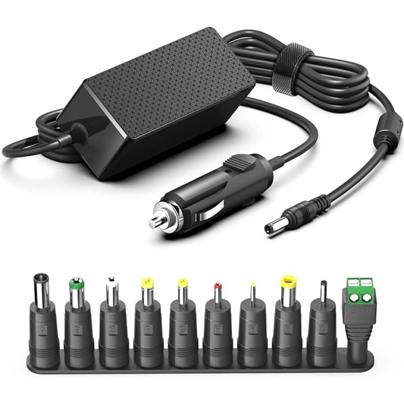 HKY 12V 5A (12V 4A, 12V 3A, 12V 2A, 12V 1A) Universal Car Power Supply for Tablet, Cameras, DVD Player, LED Light Strips, Charging Cable, Cigarette Lighter, Car DVR, Bluetooth Speaker, GPS, Laptop