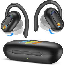 Open Ear Headphones Bluetooth for iPhone 16 15 Pro 5G Galaxy A55 A35 S24 S23 Pixel 9 8a 7a, HiRes Stereo Sports Earphones with Ear Hook Open Headset Wireless with ENC Microphone for Running, Gym,