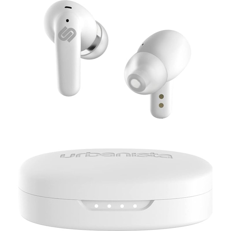 Urbanista Seoul In-Ear Headphones | Wireless Earbuds with Microphone | 70ms Low Latency Gaming Earbuds | Dual Mode Bluetooth Earphones | Fast Charging USB-C Headphones | 32 Hours Playtime | White