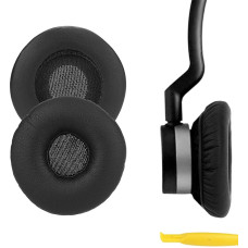 Geekria QuickFit Replacement Ear Pads for Jabra Biz 1100, Biz 1500, Biz 1900, Biz 2300, Biz 2400, Biz 2400 II Headphones, Ear Pads, Headset Ear Pads, Ear Pads, Ear Pads, Repair Parts (Black)