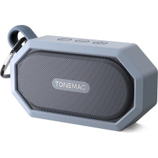 TONEMAC Mini Bluetooth Speaker, B1 IP67 Bluetooth Speaker, 7 Hours Playtime, Portable Speaker Bluetooth, Wireless Speaker with Bass, Lightweight Outdoor Speaker for Travel, Grey