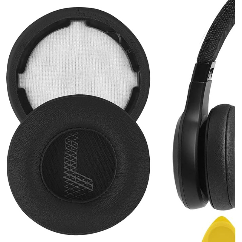 Geekria QuickFit Replacement Protein Leather Ear Pads for JBL Live 400BT Headphones Ear Pads Repair Parts (Black)