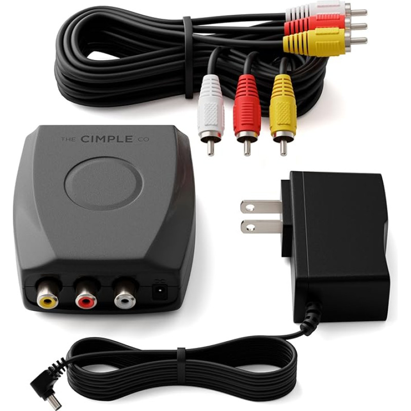 THE CIMPLE CO RF Modulator - RCA Composite to RF Coaxial - Converts Standard Signals to Coax with AV Cable