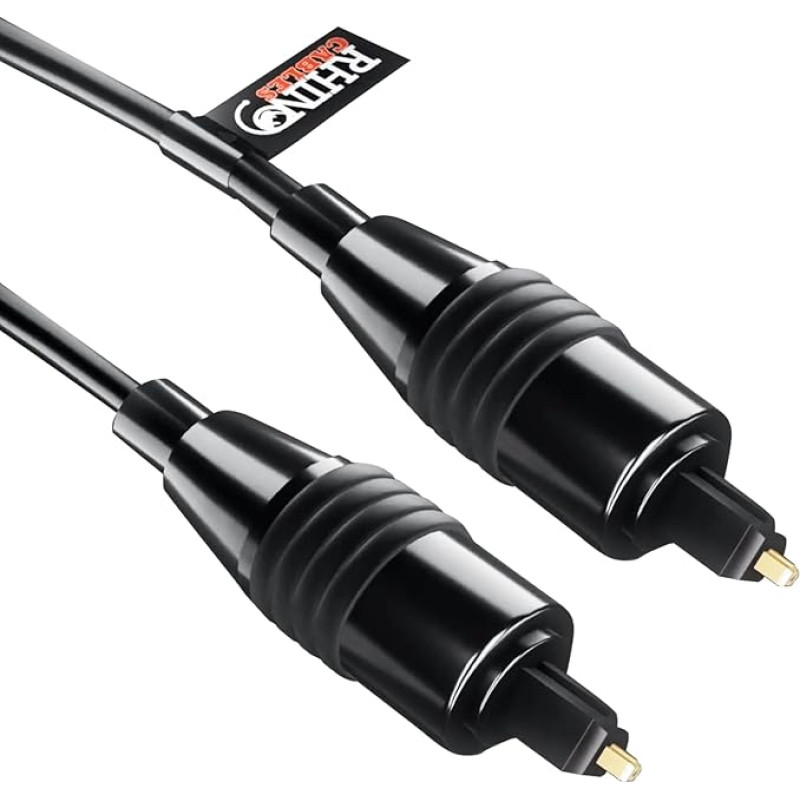 rhinocables Optical Toslink Cable Digital Audio Cable for Connecting Soundbar, Stereo, Home Cinema, Xbox One & PS4 (0.5 m)