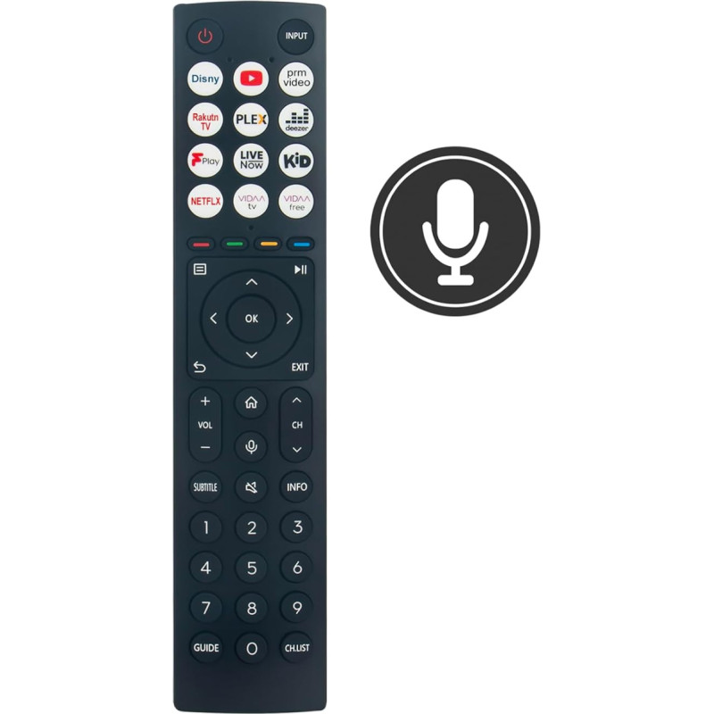 VINABTY Replacement Voice Remote Control ERF3B86 Suits for Hisense Smart TV 55U70HQTUK 55U71HQ 55U71HQTUK 55U72HQ 55U72HQTUK 55U76HQ 55U76HQTUK 55U77HQ 55U77HQTUK 55U77HQTUK 55U78HQ 5555U78HQCH