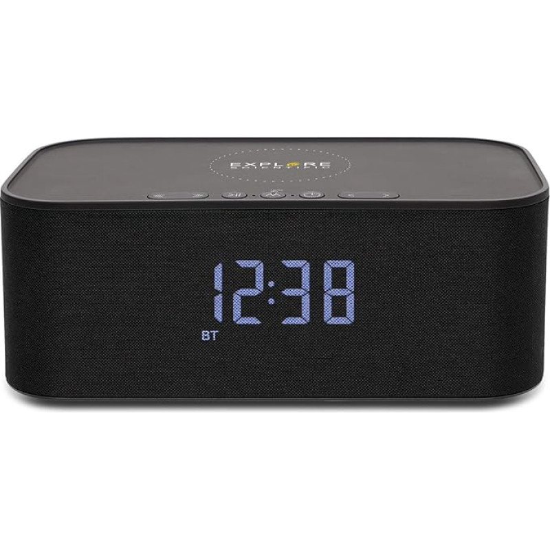 Explore Scientific BCC1001 Bluetooth Stereo Speaker with Alarm and Charging Function Black