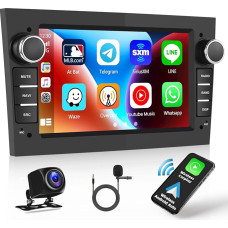 Hikity Android Car Radio with Navigation System for Opel Astra Antara Vectra Corsa Vivaro with 7 Inch Screen Wireless Carplay Android Car Touchscreen Car Radio Bluetooth with HiFi FM RDS Reversing