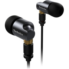 Technics Premium In-Ear Monitors IEM, High Fidelity In-Ear Earphones with Innovative 10mm Driver for Ultra Low Distortion, Black/Gold