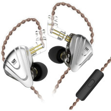 NEX KZ ZSX 5BA+1DD 6 Driver Hybrid IEM HiFi In-Ear Headphones with Zinc Alloy Faceplate, 0.75mm 2 Pin Detachable Noise Cancelling Headphones