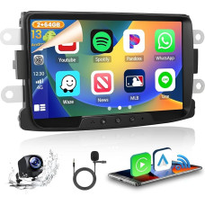 2GB + 64GB Android 13 Car Radio for Renault Duster Dacia Sandero Lada Logan Radio Wireless CarPlay Android Car Bluetooth 8 Inch Screen Car Radio with Sat Nav