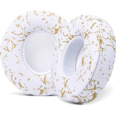 WC Extra Thick Replacement Ear Pads for Beats Solo 2 & 3 Wireless On-Ear Headphones by Wicked Cushions - Soft Leather, Luxury Memory Foam, Strong Adhesive, Gold Marble