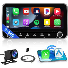 Inefala 10.25 Inch Touchscreen Car Radio 2 DIN Android 13 2G + 64G with Wireless Carplay, Android Car, Radio Car Bluetooth with GPS, WiFi, RDS/FM, USB, SWC, Microphone, Reversing Camera