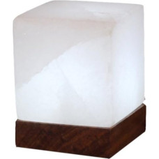 Himalayan Crystal Salt Dreams Illuminated Salt USB Cube White Line With Wooden Base and includes USB LED Electric, For PC Laptop