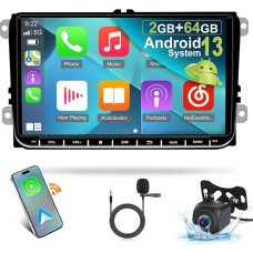 Android Car Radio for VW Golf 5 6 MK5 MK6 Caddy Beetle Jetta Passat Polo Tiguan Touran RCD 330 360 / Seat / Skoda, Apple Carplay and Android Car 9 Inch 2+64G + AHD Rear View Camera