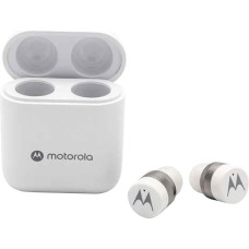 Motorola Sound Moto Buds 120 - Wireless Earphones - Bluetooth - Waterproof and Sweatproof - Touch and Voice Control - White, S/M/L