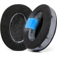 WC Freeze Hybrid Fabric Cooling Gel Replacement Ear Pads - Compatible with HyperX Cloud, Steelseries Arctis, ATH M50X, Turtle Beach Stealth and More - Comfortable and Cooler Longer | Charcoal